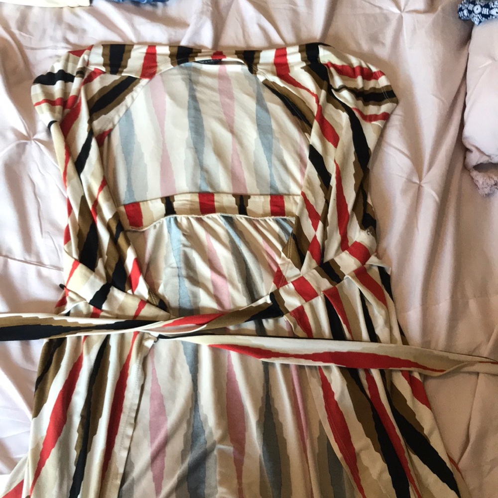 Banana republic striped wrap dress